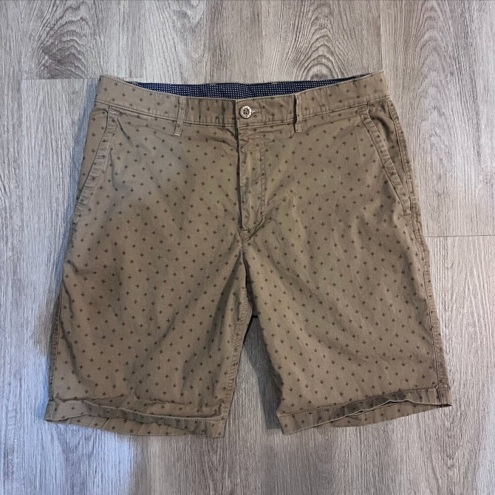 Rown Tan Patterned Chino Shorts Size 36